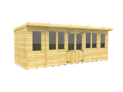 Diy Sheds 18X7 Pent Summer House Loglap from B&Q