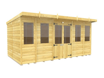 Diy Sheds 14X8 Pent Summer House Loglap