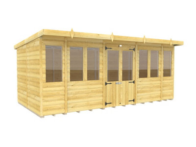 Diy Sheds 16X8 Pent Summer House Loglap