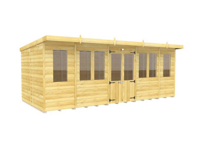 Diy Sheds 18X8 Pent Summer House Loglap from B&Q