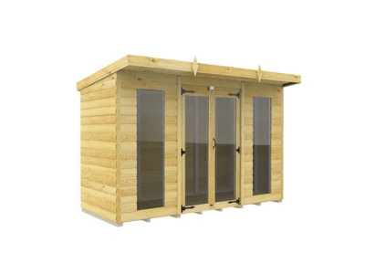 Diy Sheds 10X4 Pent Summer House Loglap (Full Height Window)