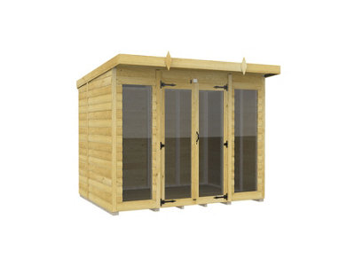 Diy Sheds 8X5 Pent Summer House Loglap (Full Height Window) from B&Q