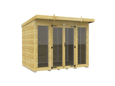 Diy Sheds 8X6 Pent Summer House Loglap (Full Height Window)