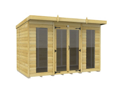 Diy Sheds 10X6 Pent Summer House Loglap (Full Height Window) from B&Q