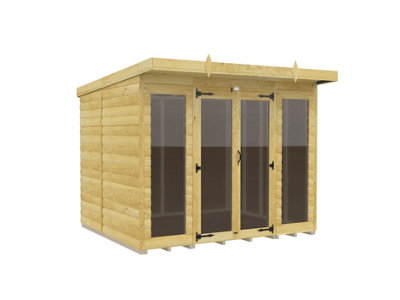 Diy Sheds 8X7 Pent Summer House Loglap (Full Height Window)-30104 