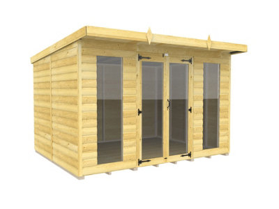 Diy Sheds 10X8 Pent Summer House Loglap (Full Height Window)