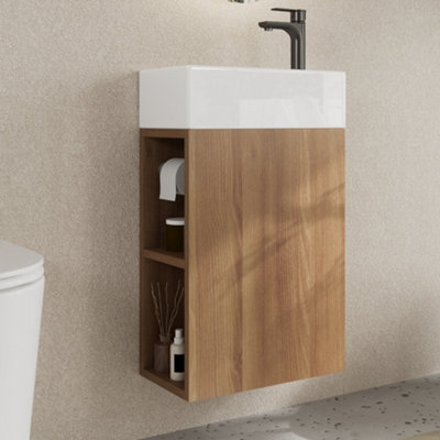 B&Q -  Bathroom Vanity With Basin 410mmUnder Sink Bathroom Storage CabinetWall Hung Cloakroom Bathroom Sink