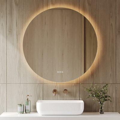 Deervalley Hardwired Round Led Bathroom Mirror 800mm,bluetooth Speaker & Anti-Fog,dimmable 3-Colour LightsShatterproof Glass from B&Q