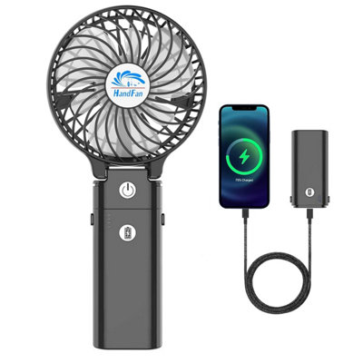 Handfan Portable Handheld Fan2 In 1 Hand 5200 Mah Rechargeable Battery OperatedPersonal Foldable Makeup On DeskCooling For from B&Q