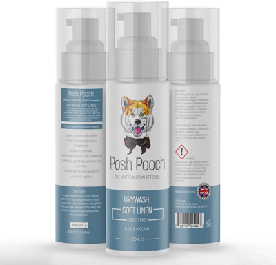 Posh Pooch Dry Shampoo Drywash Fragranced Waterless Shampoo For Dogs Foaming 3 In 1 Dry WashConditioner & Detangler from B&Q