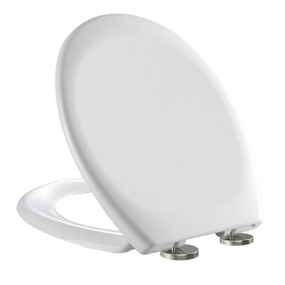 Mass Dynamic Oval White Soft Close Toilet Seat  Quick ReleaseAdjustable Top Fix HingesNon-SlipStandard Uk Size 450mm X 370mm from B&Q