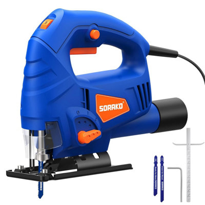  - Sorako 600 W Corded Jigsaw For Wood & Metal 800-3000 Spm Electric With 6 Speeds + 3 Orbital Settings 45 Bevel Cutting60 mm Depth