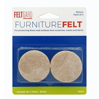 Felt Gard 50mm Round Furniture And Floor Protection Pads (Pack Of 4) from B&Q
