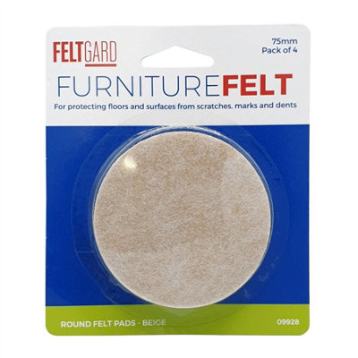 Felt Gard 75mm Large Round Furniture And Floor Protection Pads (Pack Of 4) from B&Q