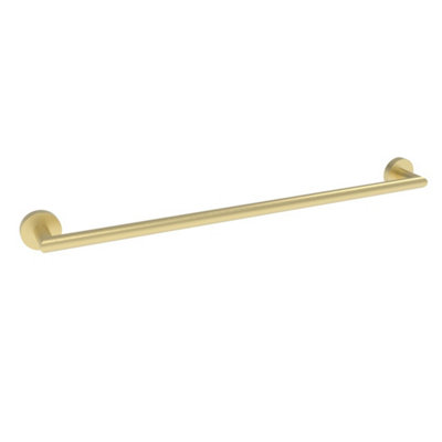 Melbourne Brushed Brass Round Towel Rail from B&Q