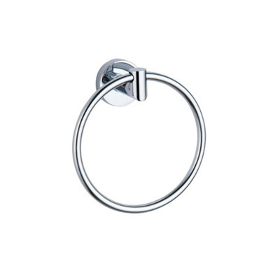 Melbourne Chrome Round Towel Ring from B&Q