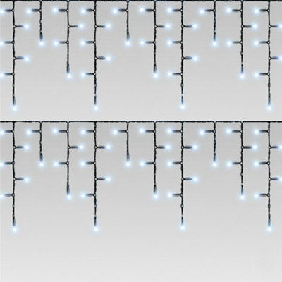 PegdevPdl Cool White Led Icicle Lights Black Rubber Cable 60 40 20Cm Drop Outdoor Indoor Connectable Durable System 4M from B&Q