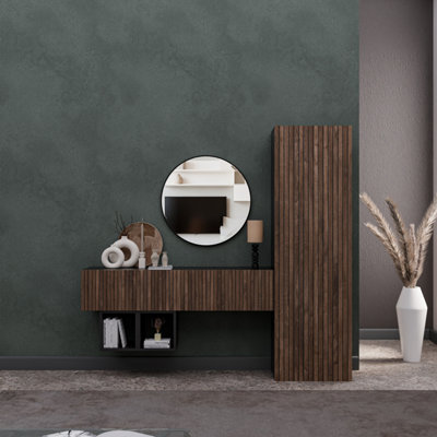Decorotika Lecce Moduler Modern Tv Unit Wall Mount Customizable Layout Black Alina from B&Q