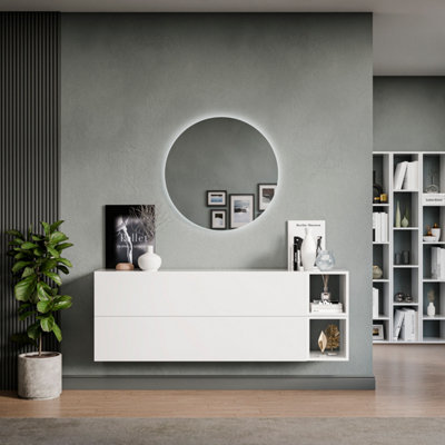 Decorotika Leuven Moduler Modern Tv Unit Wall Mount Customizable Layout High Gloss White from B&Q