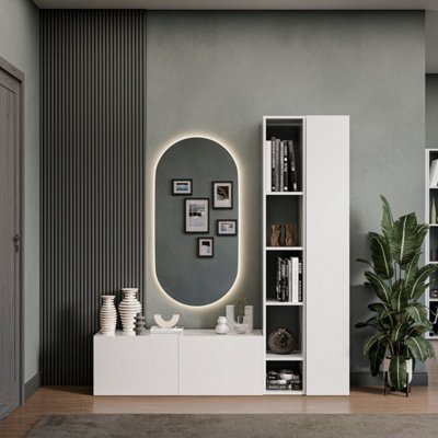 Decorotika Uppsala Moduler Modern Tv Unit Wall Mount Customizable Layout High Gloss White from B&Q