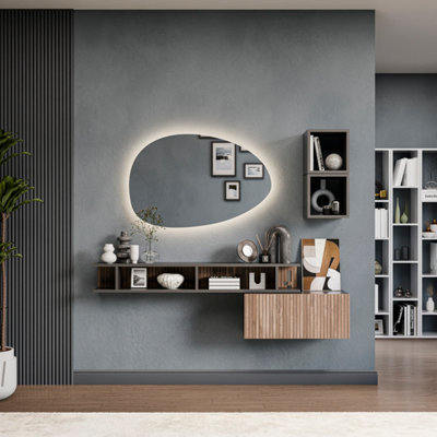 Decorotika Tampere Moduler Modern Tv Unit Wall Mount Customizable Layout Black Alina from B&Q
