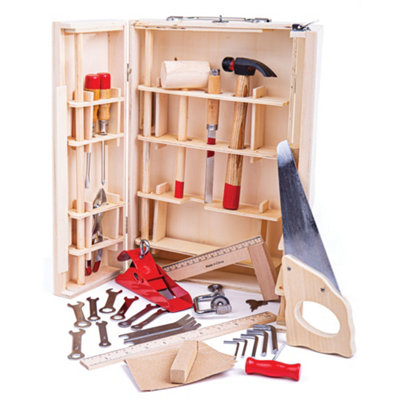 Bigjigs Toys Wooden Junior Tool Box - 28 Tools - Image 4