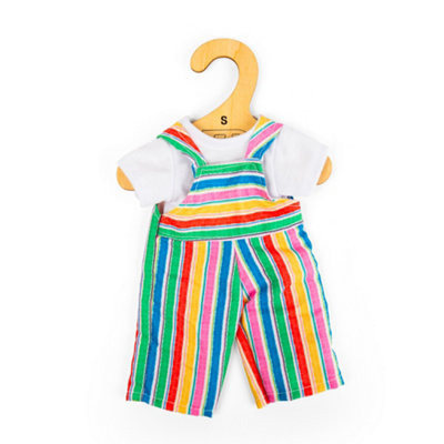 Bigjigs Toys Striped Dungarees And White T-Shirt (Small)2Pcs Doll Clothes Set from B&Q