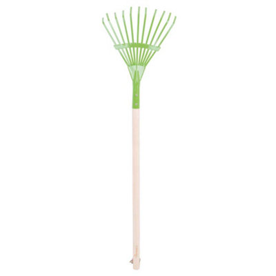 Bigjigs Toys Kids Long Handled Leaf Rake With Wooden Handle from B&Q