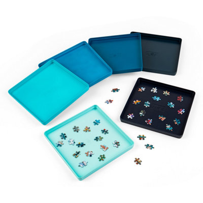 The House of Puzzles Stackable Jigsaw Puzzle Piece Sorter Tray 6 Pack - Plastic - Image 4