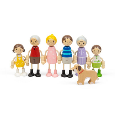 Bigjigs Toys Generational Family Dolls- Set Of 7 Doll House PeopleToy Families from B&Q