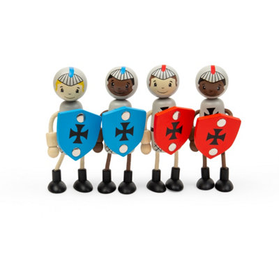 Bigjigs Toys Medieval Knights Dolls- 4 Pcs Knight Doll Set For Toy Wooden Castle from B&Q
