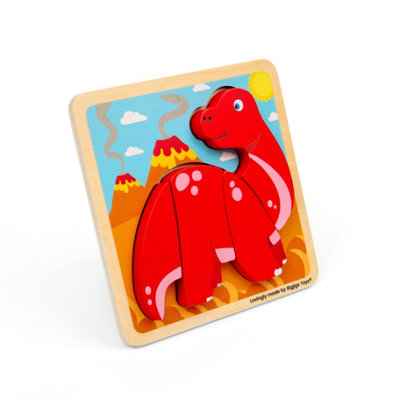 Bigjigs Toys Lift Out Diplodocus- Dinosaur Chunky Wooden PuzzlesToddler Puzzle from B&Q