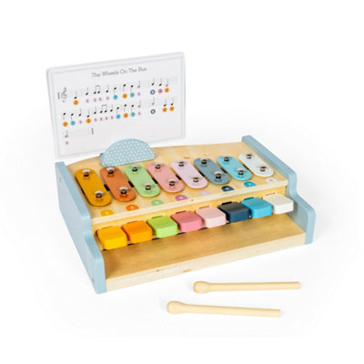 Bigjigs Toys Xylo Piano2-In-1 Wooden Xylophone & Baby PianoKids Music Toy