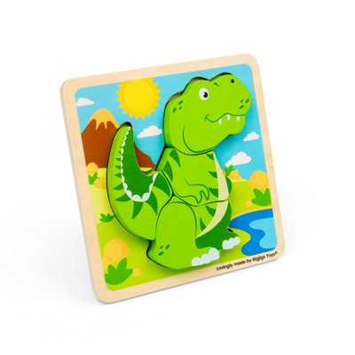 Bigjigs Toys Unisex Multicolor Chunky Lift Out T-Rex - Image 3