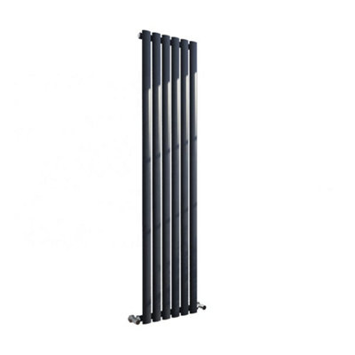 B&Q -  Vertical Radiator Anthracite Grey Ral7016 1800mm H X 360mm W Single PanelOval/round Columns -2470 Btu