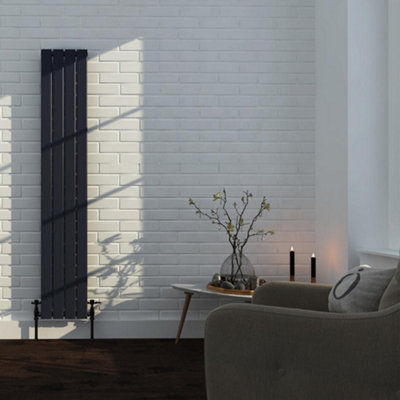 B&Q -  Vertical Radiator Anthracite Grey Ral7016 1600mm H X 452mm W Single PanelFlat Panels -2699 Btu