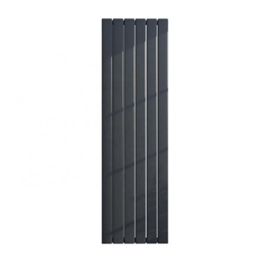 B&Q -  Vertical Radiator Anthracite Grey Ral7016 1600mm H X 300mm W Double PanelFlat Panels -2944 Btu
