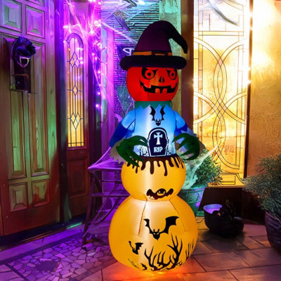 B&Q -  Inflatable Halloween Stackable Pumpkin Ghost Decoration With Led Lights