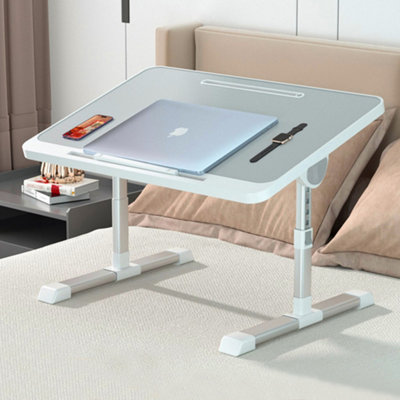 B&Q -  Light Grey Folding Laptop Study Table 60Cm W X 40Cm D