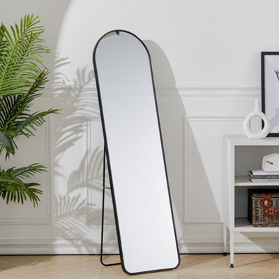 B&Q -  Black Home Home Modern Arched Metal Floor Mirror 40Cm W X 150Cm H