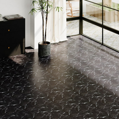 Garden Sanctuary 10Pcs Self-Adhesive Marble Effect Waterproof Pvc Flooring Tiles Set 30.48Cm X 30.48Cm from B&Q