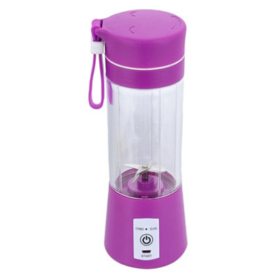 Living And Home Purple 380Ml Portable Personal Blender With 6-Leaf 304 Stainless Steel Blade, 40W