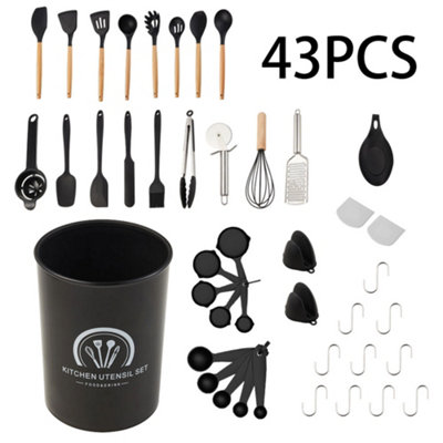 B&Q -  43-Piece Silicone Kitchen Cooking Utensil SetBlack