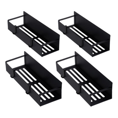 Living And Home 4-Pack Black Magnetic Fridge Spice Storage Rack With 4Kg Capacity from B&Q