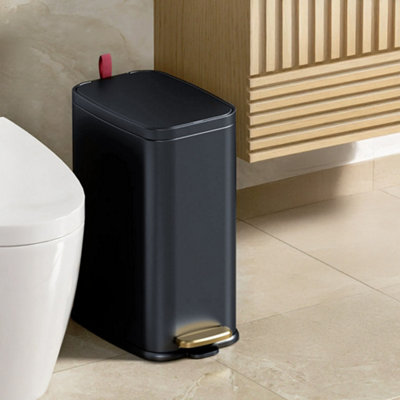 Living And Home 5L Black Slim Rubbish Bin With Soft Close Lid And Fragrance Compartment from B&Q