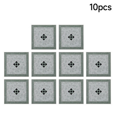 Living And Home 10Pcs Peel And Stick Pvc Flooring Tiles Set from B&Q