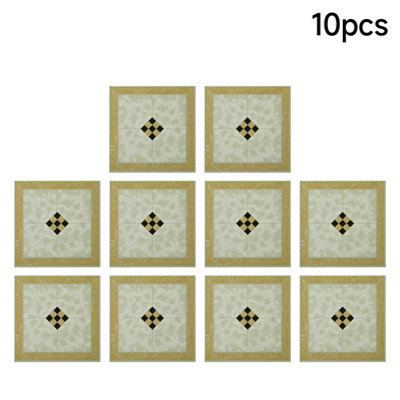 Living And Home 10Pcs Peel And Stick Pvc Flooring Tiles Set from B&Q