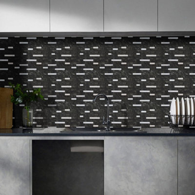 Living And Home 10Pcs Self Adhesive Marble Effect Brick Design Wall Tile Stickers 32 X 32Cm from B&Q