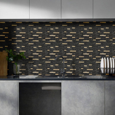 Living And Home 10Pcs Self Adhesive Marble Effect Brick Design Wall Tile Stickers 32 X 32Cm from B&Q