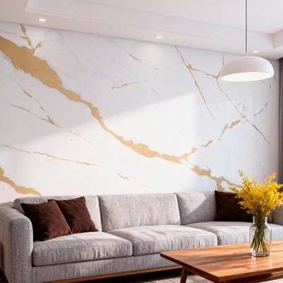 Garden Sanctuary 10Pcs Self Adhesive Marble Pattern Waterproof Wall Tile Stickers 30Cm X 60Cm from B&Q